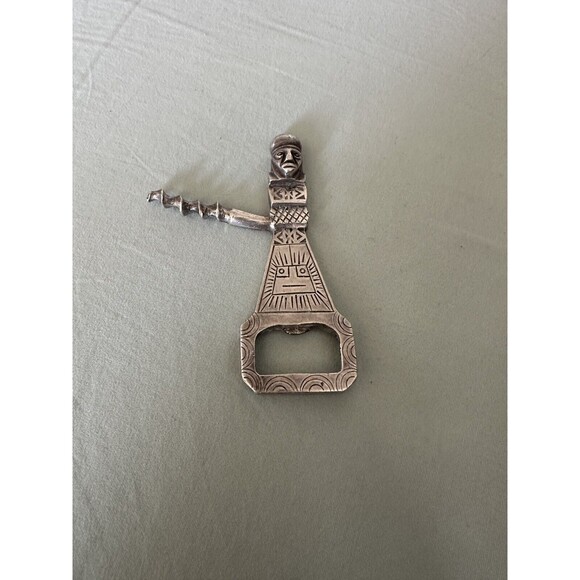 Sterling Silver Corkscrew/ Bottle Opener Made In Peru Solid Silver